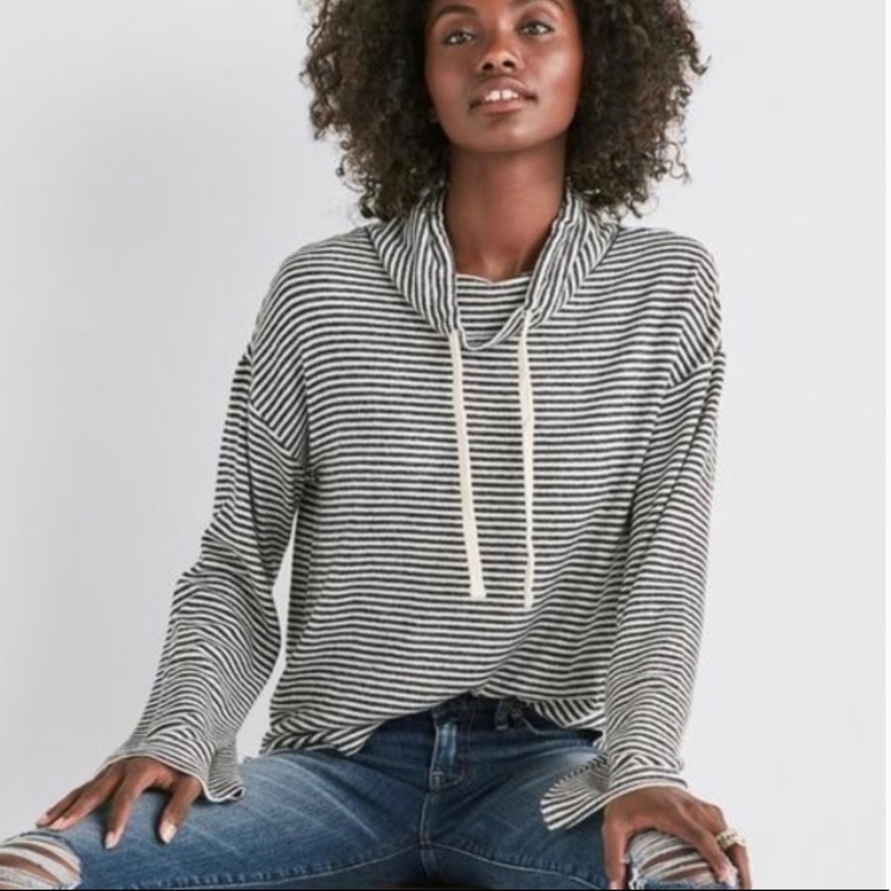 Lucky Brand Funnel Neck Cloud Jersey Hoodie